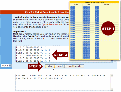 pick 3 pick 4 draw results extraction tool